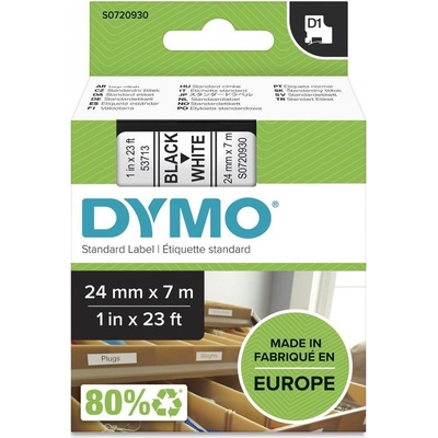 DYMO páska D1 24mm x 7m, černá na bílé, 53713, S0720930