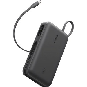 Belkin UltraCharge аварийно зарядно устройство с USB+Type-C изход, 20000mAh, LED индикатор + вграден Type-C кабел, ЧЕРЕН (BPB036HQBK)