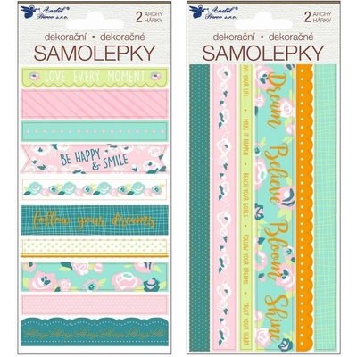 Anděl samolepky s ražbou 2 archy 17 cm x 9 cm