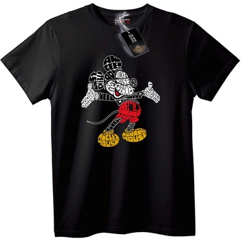 NOONEBRAND Тениска с текстов арт на Mickey Mouse - M, White