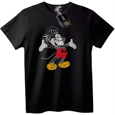 NOONEBRAND Тениска с текстов арт на Mickey Mouse - M, White