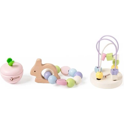 Classic World Бебешки дървен комплект от сортери и дрънкалки в пастелни цветове (cw10030)