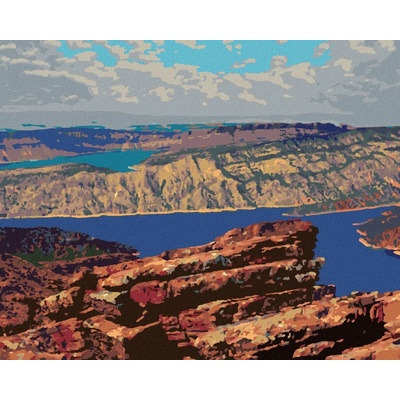 Zuty Malování Podle Čísel Vodní Nádrž Flaming Gorge 80 x 100 Cm Plátno Rám