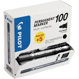 Pilot BT 100 20 бр. /опаковка черен перманентен маркер SCA-100-20B (SCA-100-20B)