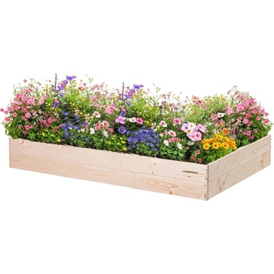 Atmowood Dřevěný vyvýšený záhon 140 x 80 x 20 cm hnědý