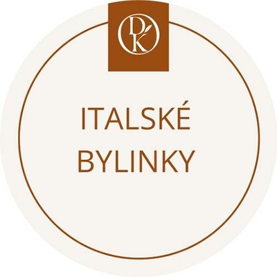 Davídkovo koření Etiketa Italské bylinky béžová průměr 4,5 cm 1 ks