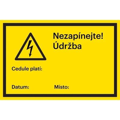 Bezpečnostní značení, údržbářské práce s piktogramem – plast, 300×200 mm