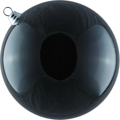 DECOLED Velká vánoční ozdoba 30 cm plastová koule černá lesklá