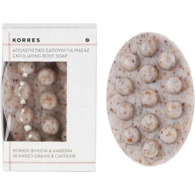 KORRES Ексфолиращ сапун за тяло със зърна от водорасли и кофеин срещу целулит, Korres Seaweed Grains & Caffeine Exfoliating Body Soap 125g