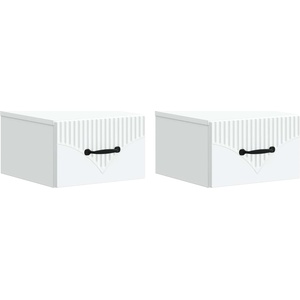 vidaXL Спален шкаф с монтаж на стена 2 бр. Бяло 34, 5 x 33 x 20 см (898936)