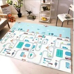 Pepita Двустранно сгъваемо килимче за игра Pepita 150x200cm - Превозно средство и град (DE-XPE201815)
