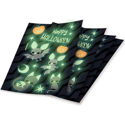 Sada svítících halloweenských samolepek