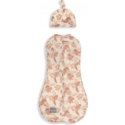 Sleepee Zavinovačka Second Step Swaddle s čiapočkou Vintage Animals Almond