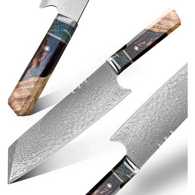 IZMAEL Damaškový kuchynský nôž MASTERPIECE Zinan Hnedá 19.5 cm