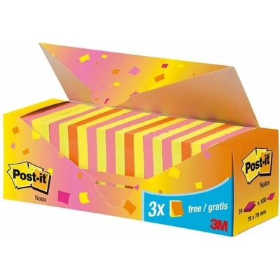 POST-IT Bločky Post-it Super Sticky neónová 76x76 zvýhodnené balenie (MM654024)