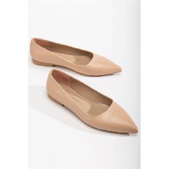 Moda Trend Дамски кожени балерини - Бежови #365888 (365888_Бежов)