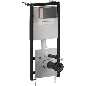 Omnires Вградено казанче Omnires StrongFrame ECO за окачена тоалетна чиния и бутон за задействане Steel-R45, четкан графит (STFWCECO1R45-RGR)