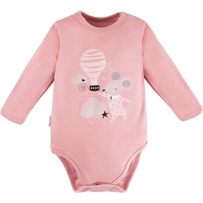 EEVI Body s dlouhým rukávem MELLOW růžové růžová