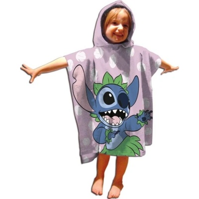 Lilo a Stitch Pončo Disney Stitch růžové 55 x 110 cm