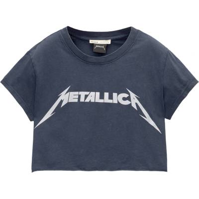 Pull&Bear Тениска 'METALLICA' синьо, размер XS