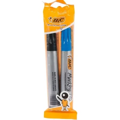 BIC КОМПЛЕКТ ПЕРМАНЕНТЕН МАРКЕР ЧЕРЕН + СИН БЛ2 bic (bic 9020681)