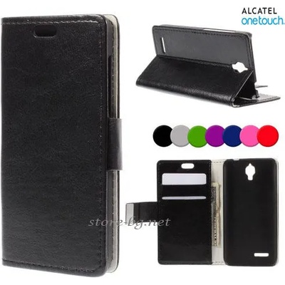 Alcatel Idol 2 Mini Magnetic Wallet Кожен Калъф и Скрийн Протект