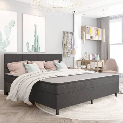 zahrada-XL 3054801 Postel boxspring tmavě šedá textil