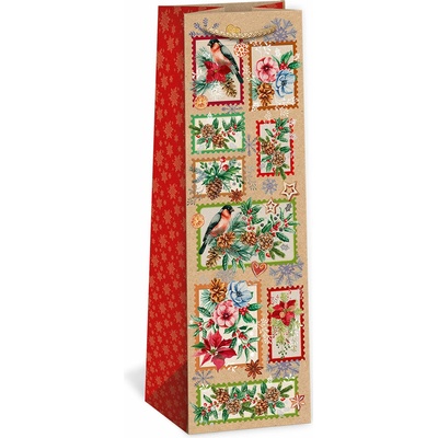 ARGUS Darčeková papierová taška NATUR na víno (11 x 36 cm) - Vianočné dekoratívne rámčeky 08340102