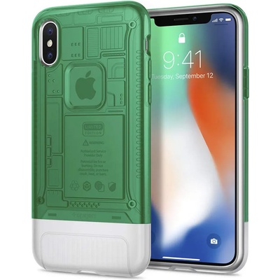 Spigen Classic C1 Case - хибриден кейс с висока степен на защита за iPhone XS, iPhone X (зелен)