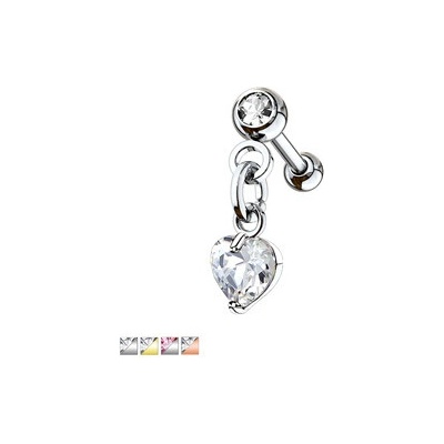 Piercingate činka do ucha srdíčko PNC00125