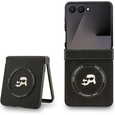 CG Mobile Samsung Z Flip7 KARL LAGERFELD PU KARL AND CHOUPETTE HEADS силиконов протектор за телефон, удароустойчив, MagSafe, ЧЕРЕН KLHMZF7PSMLRKCK (KLHMZF7PSMLRKCK)