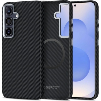 Tech-Protect Карбонов кейс за Samsung Galaxy S25 от Tech-Protect Ion Carbon - Black/Silver (5906302368389)