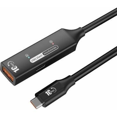 PremiumCord ku3rep5bl USB 3.2 Gen 2 repeater a prodlužovací C-Male-A-Female 10Gbps 5m stříbrný