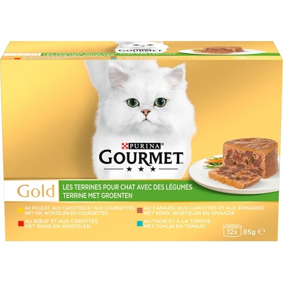 Gourmet 48x85г Terrine Gourmet Gold, консервирана храна за котки - със зеленчуци