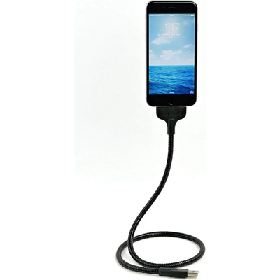 Fuse Chicken Bobine Auto Blackout - стоманен Lightning кабел (с щипки за кола) и док станция за iPhone, iPad, iPod с Lightning (черен)