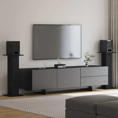 vidaXL Стойки за високоговорители 2 бр. Черния дъб 30 x 30 x 80 cm (868056)