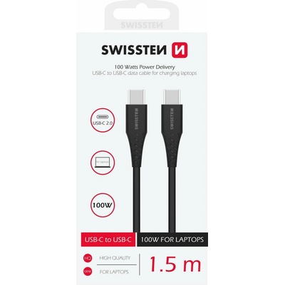 Swissten 71506540 TPE USB-C / USB-C 100 W černý
