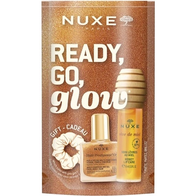 NUXE Подаръчен комплект Ready Go Glow Honey, със скрънчи, 2 части