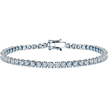 SAVICKI Тенис гривна Luminy 3, 2 мм: бяло злато, бели сапфири