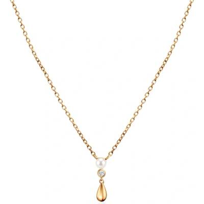 SAVICKI Колие Eterniàle, позлатено сребро, перла, циркония