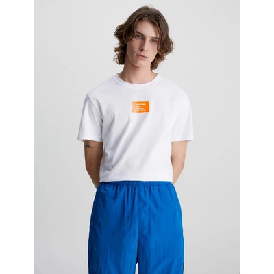 Calvin Klein bavlněné tričko Jeans s potiskem bílá