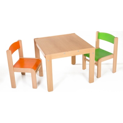 Hajdalánek Dětský stolek Lucas + židličky Luca oranžová / zelená
