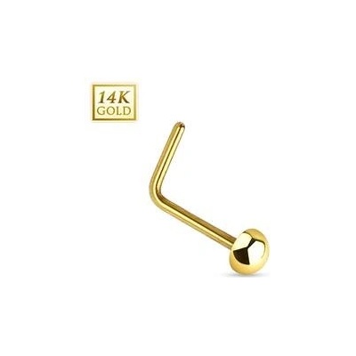 Šperky4U zlatý piercing do nosu půlkulička ZL01034-YG