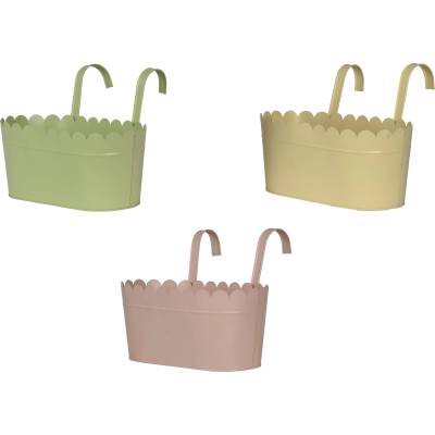 Decoris САКСИЯ ОВАЛНА МЕТАЛНА С КУКИ 870735 32х16х25см МИСК ЦВЕТОВЕ (870735)