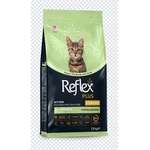 Lider Pet Food REFLEX+ KITTEN CHICKEN STERILISED 1.5 kg - Пълноценна храна за кастрирани подрастващи котки от всички породи с пилешко месо 1.5 кг