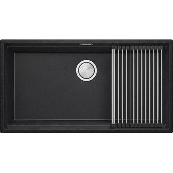 Твоят Стил Графитна кухненска мивка за вграждане под плот Прага 90 Level 860 x 470 мм