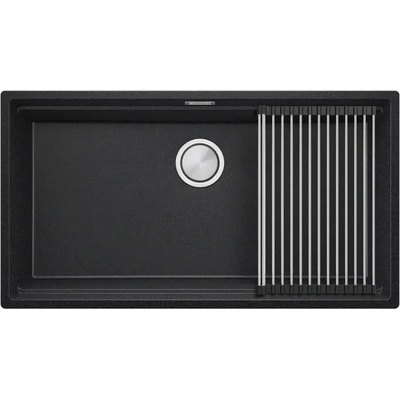 Твоят Стил Графитна кухненска мивка за вграждане под плот Прага 90 Level 860 x 470 мм