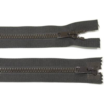 KOH-I-NOOR Kostěný zip no.5 rozepínací dvoucestný 60cm tmavě hnědý