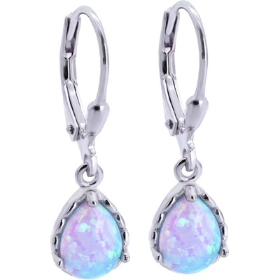 Rafity stříbrné náušnice s modrým opálem E0046KL-12