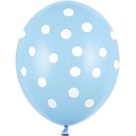 Party Deco Латексови Балони Пастел Бебешко Синьо на Точки 30см (sb14p-223-011w)